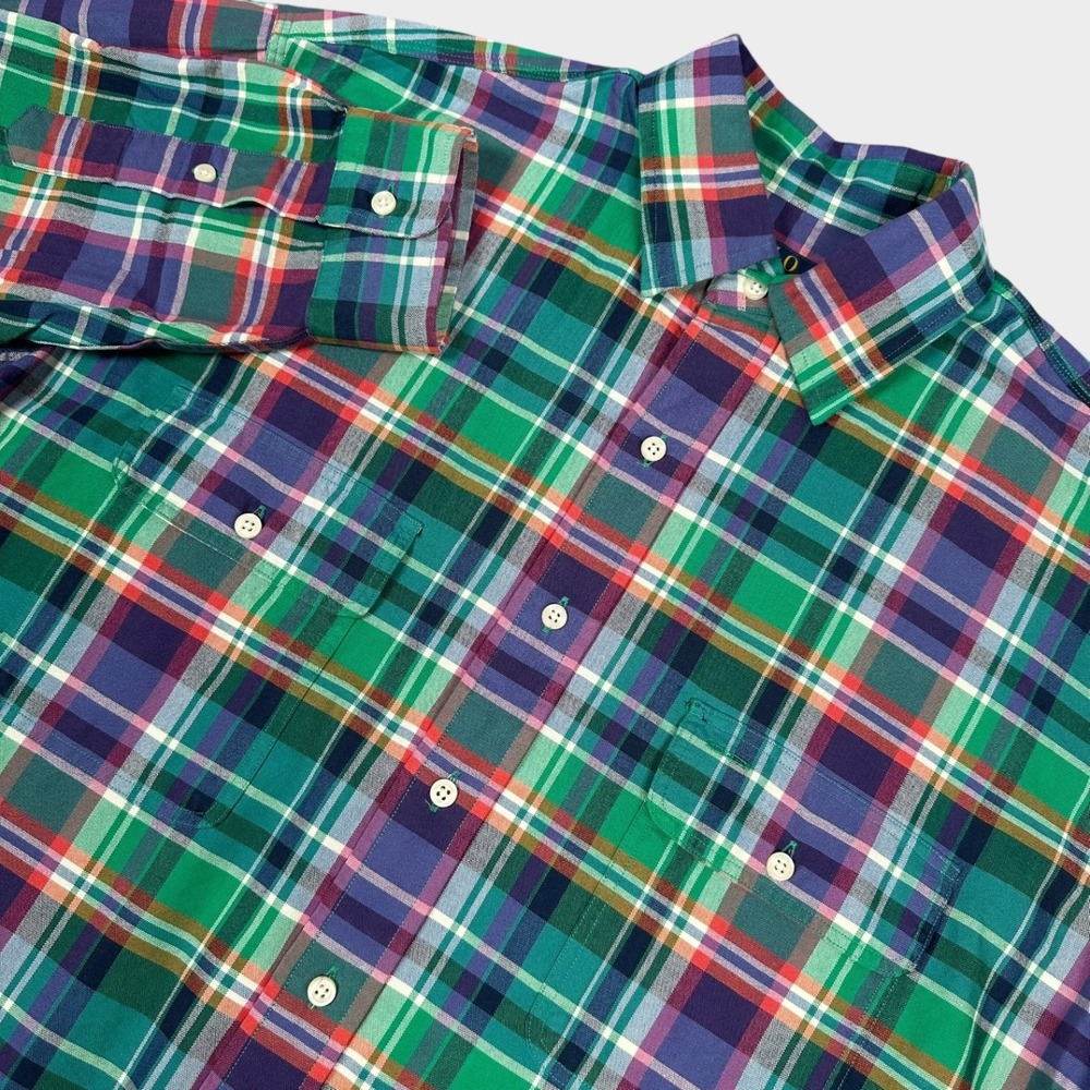 New Polo Ralph Lauren Shirt Mens LT Green Multi Plaid Long Sleeve Button Down